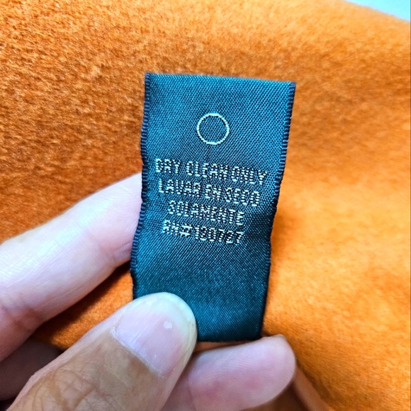 Harvé Bernard Petite Vintage Wool Burnt Orange Women's One Button Coat Jacket PL - Picture 7 of 7